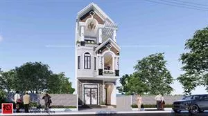 Thi công trọn gói nhà phố tân cổ điển 1 trệt 2 lầu tại Phan Thiết, Bình Thuận